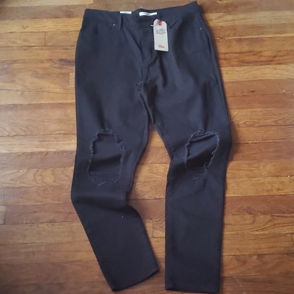 Levi' 721 High Rise Skinny Jeans: Busted Knees - Picture 4 of 8